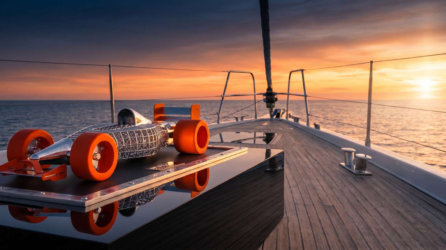 B.R.M Formulart single-seater sculpture in copper and aluminium