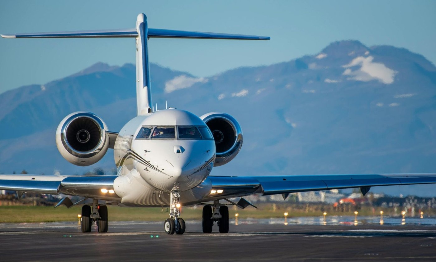 Private aircraft on a runway