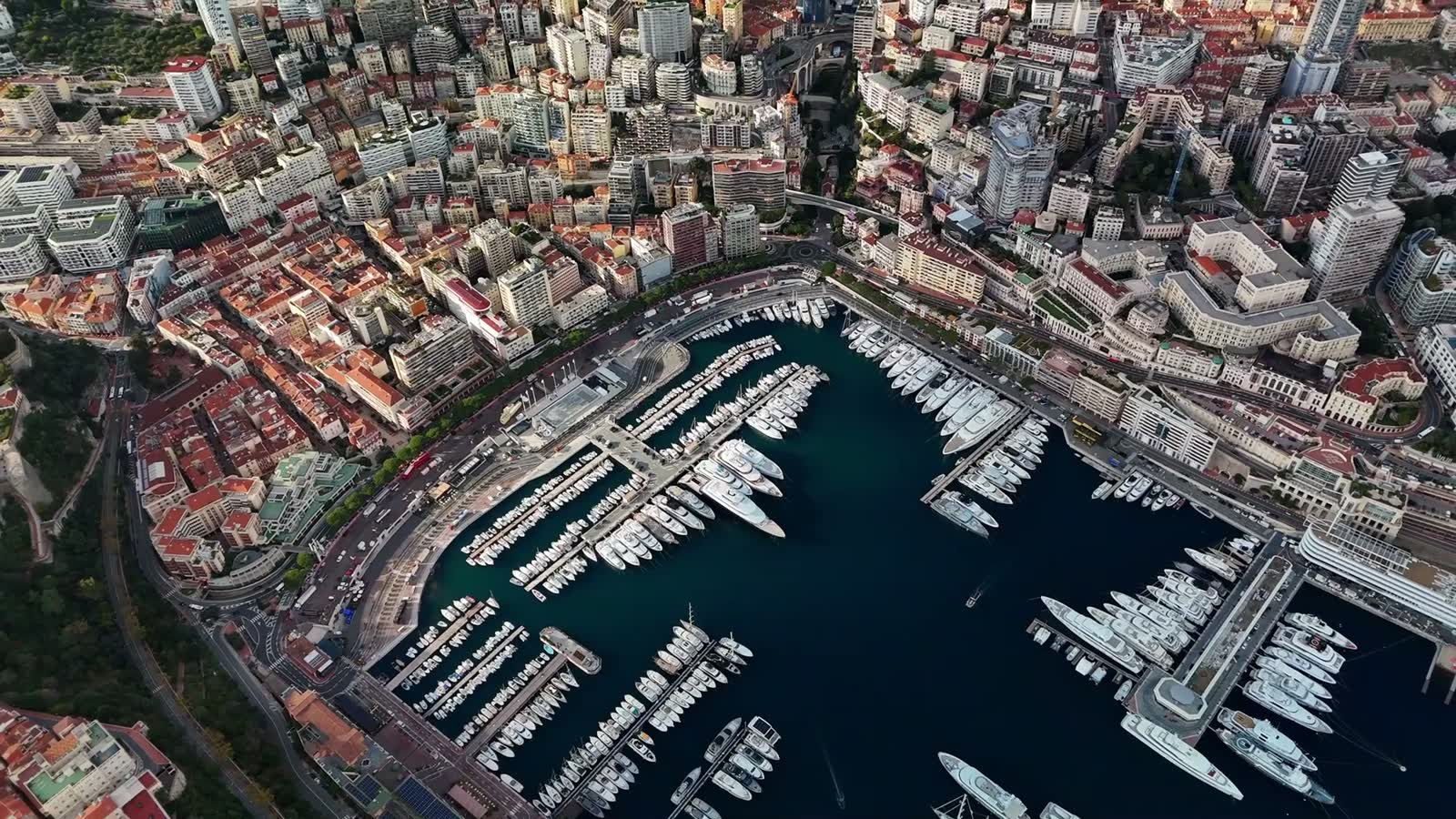 Aerial view of Monaco harbour